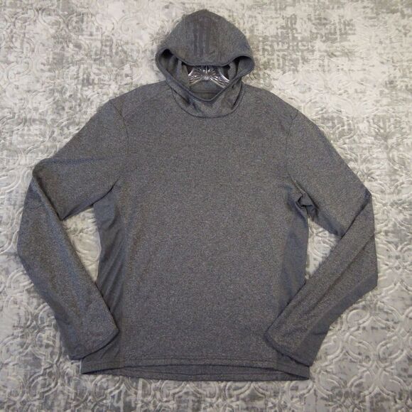 adidas Tops - Adidas Hoodie Womens Medium Gray Sweatshirt Lightweight Sports Logo Gym